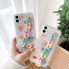 Case Ốp điện thoại iPhone Tua rua Cầu vồng Trong Họa tiết gấu iPhone 7/8/X/Xs/11/12/Pro/Promax