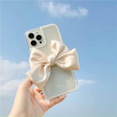 CASE iPhone NƠ VẢI TRONG SUỐT ( 2 mẫu).