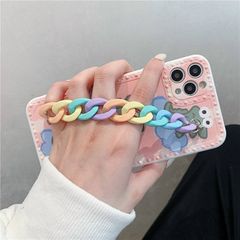 Case Ốp điện thoại iPhone Tua rua Vịt nền trắng và Cá sấu hồng iPhone 7+/X/XSm/11/11Promax/12/12Pro/12Promax