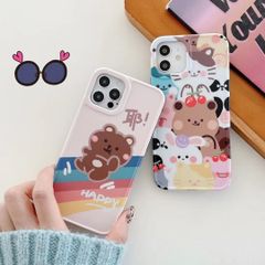 CASE IPHONE NHÁM BÓNG GẤU ANIMAL Form vuông