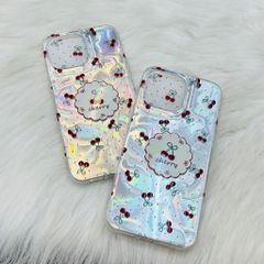 Case Ốp điện thoại iPhone Cherry Ánh Bạc Hologram iPhone 12/13/14/15/Pro/Promax