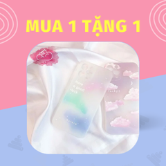 Case Ốp điện thoại iPhone Nhám trong dẻo UMKU Đám mây hồng LUCKY iPhone 7+/X/XS/Xsm/11/12/Plus/Pro/Promax