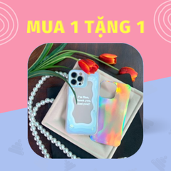 Case Ốp điện thoại iPhone Trong giả Gương Tone xanh Hologram 2in1 iPhone 7+/X/XSM/11/12/13/Pro/Promax