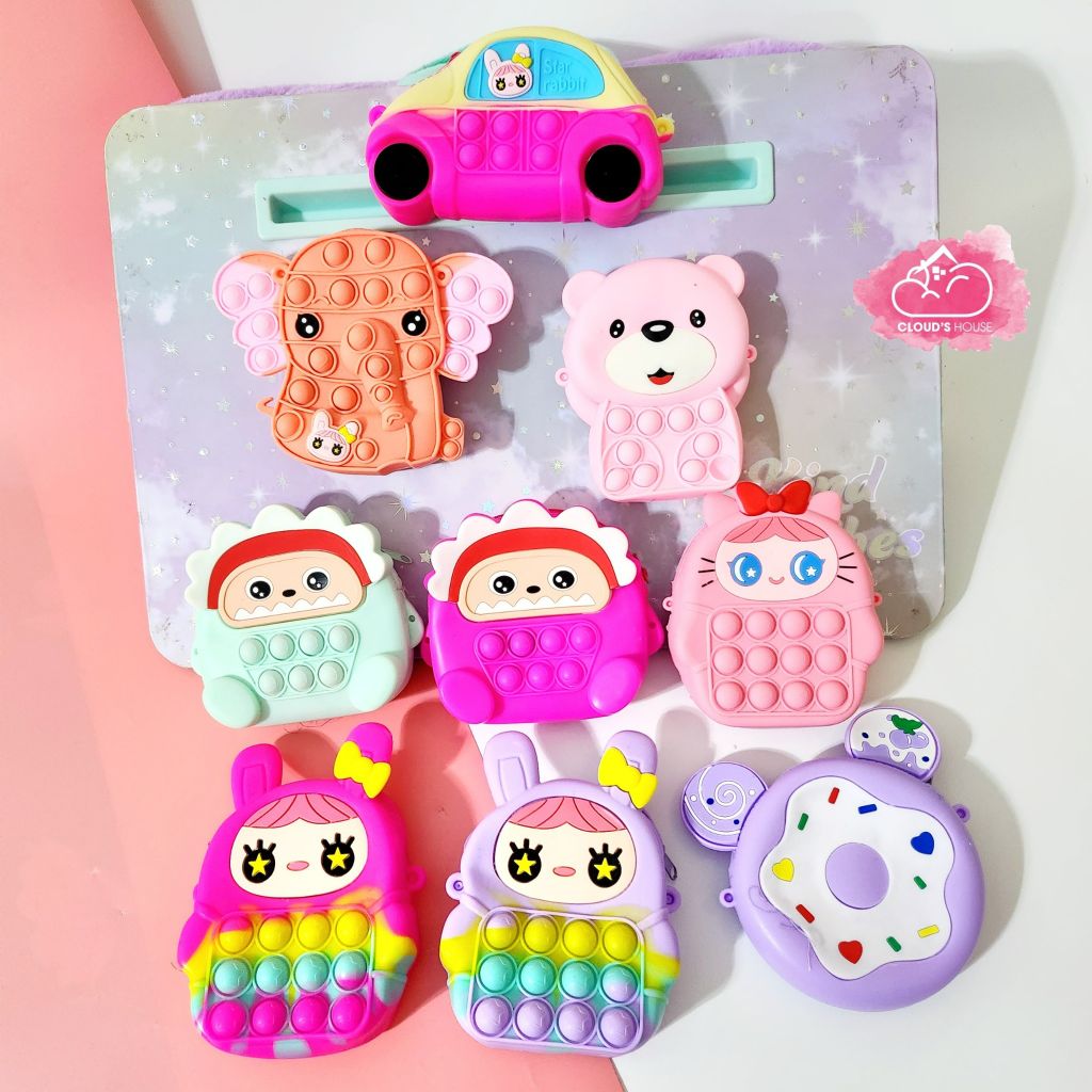TÚI SILICONE/ POP IT ĐEO CHÉO CHO BÉ (Tặng kèm tai nghe)