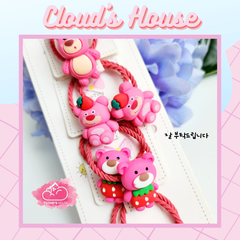 Thun cột tóc Gấu hồng Lotso Chun xoắn