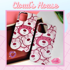 Case Ốp điện thoại iPhone Gấu dâu Lotso iPhone 11/12/13/14/Plus/Pro/Promax 2in1
