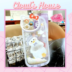 Case Ốp điện thoại iPhone Vịt trắng Phao nước Bling Bling iPhone 7/8/11/12/13/14/Plus/Pro/Promax