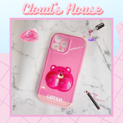 Case Ốp điện thoại iPhone Gấu dâu Lotso Má phồng iPhone 11/12/13/14/Pro/Promax