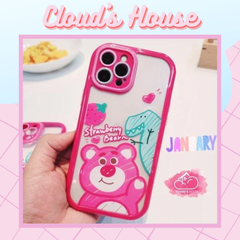 Case Ốp điện thoại iPhone Gấu dâu Lotso Trong viền dẻo Chống ố iPhone 11/12/13/14/Pro/Promax