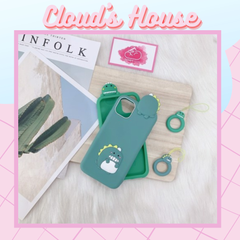 Case Ốp điện thoại iPhone SU DẺO Khủng long Xanh iPhone 7+/8+/X/XSM/11/12/Pro/Promax