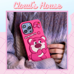 Case Ốp điện thoại iPhone Gấu dâu Lotso Su dẻo Chống Shock iPhone 11/12/13/14/Plus/Pro/Promax