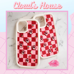 Case Ốp điện thoại iPhone Gấu dâu Lotso Chất su dẻo icon nổi 3d iPhone 11/11promax/12pro/12promax/13/13pro/13promax/14/14pro/14promax