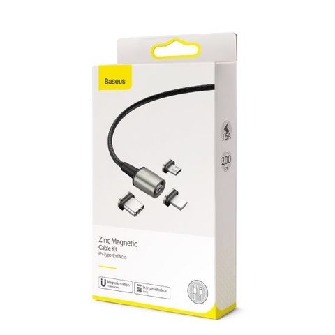 CÁP SẠC 3 đầu Chính hãng BASEUS TZCAXC ( cáp từ) - 2M