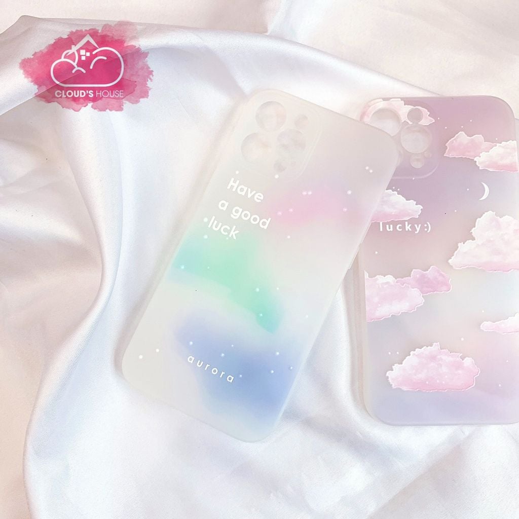 Case Ốp điện thoại iPhone Nhám trong dẻo UMKU Đám mây hồng LUCKY iPhone 7+/X/XS/Xsm/11/12/Plus/Pro/Promax
