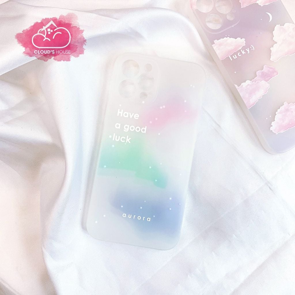 Case Ốp điện thoại iPhone Nhám trong dẻo UMKU Đám mây hồng LUCKY iPhone 7+/X/XS/Xsm/11/12/Plus/Pro/Promax