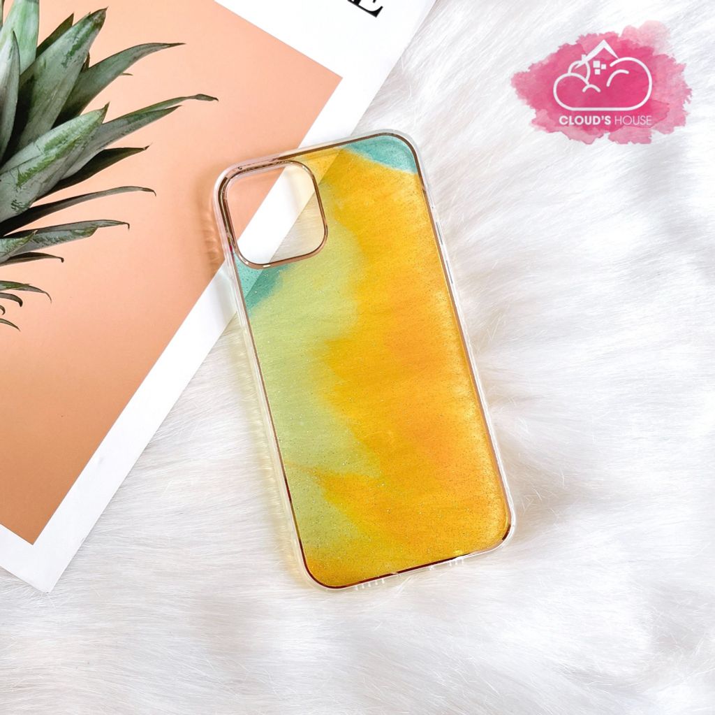 Case Ốp điện thoại iPhone Kim tuyến ombre hologram lưng cứng không vàng