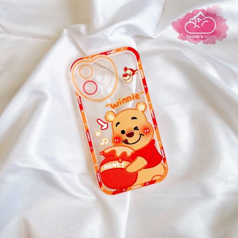 CASE IPHONE GẤU POOH in Họa Tiết Chất Dẻo Cạnh Vuông.