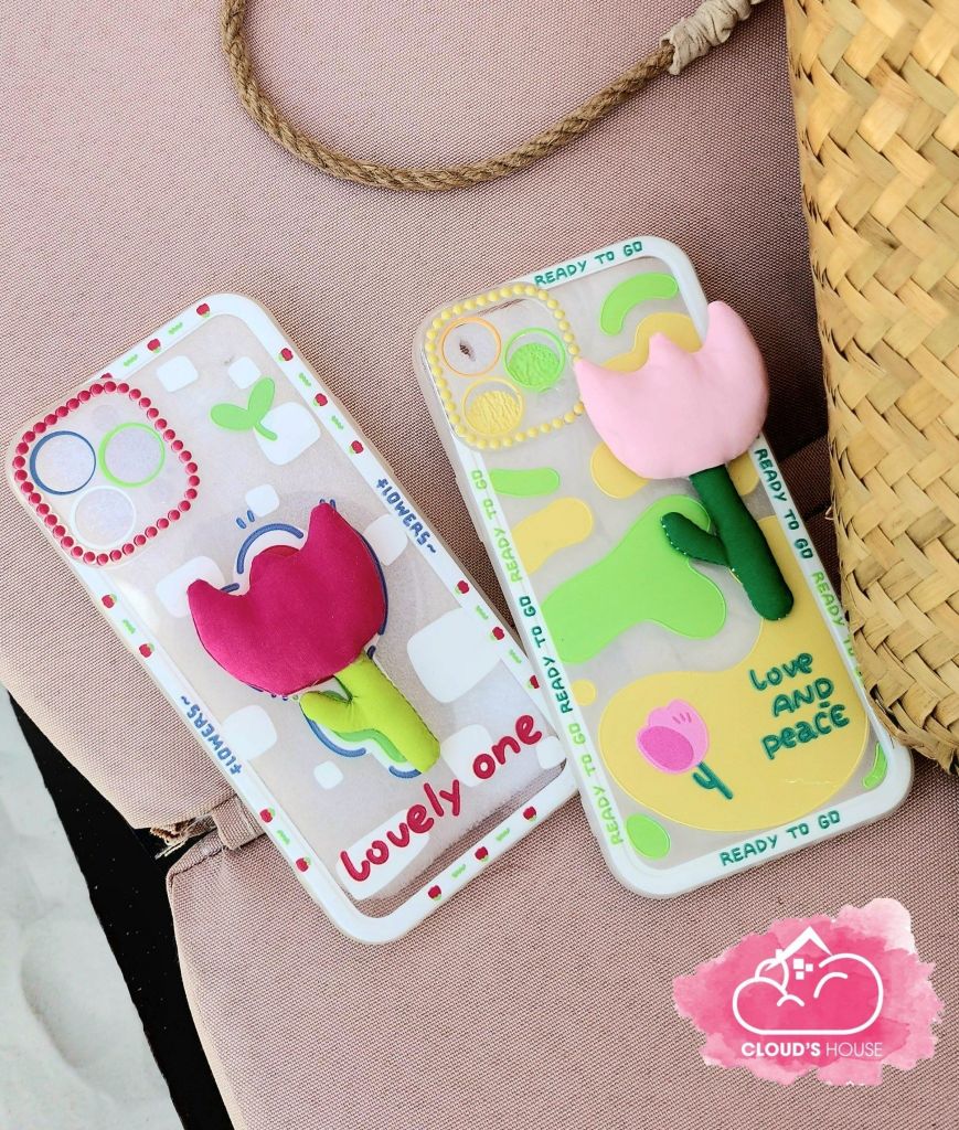 CASE IPHONE ICON NỔI Hoa Vải ( 2 mẫu).