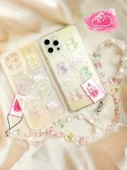 Case ốp điện thoại iPhone Trong dẻo Gấu nhiều màu Icon nổi