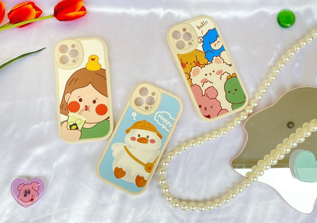 CASE IPHONE Nhám Da Chống Shock PHÔI BẦU VỊT HAPPY