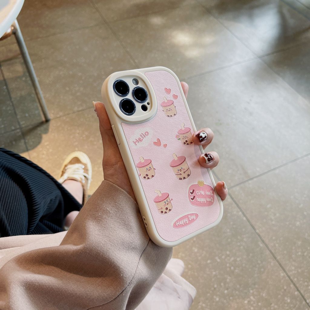 CASE IPHONE Nhám Da Chống Shock PHÔI BẦU TRÀ SỮA