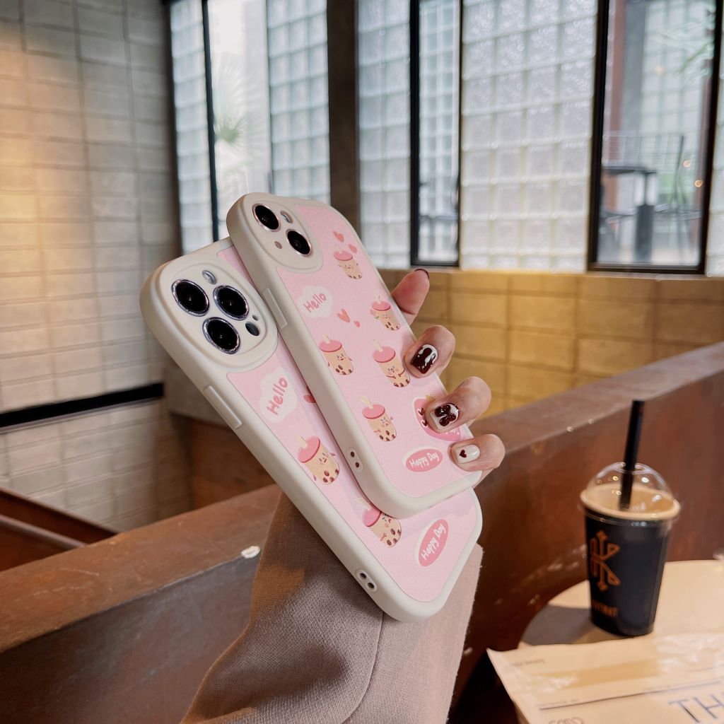 CASE IPHONE Nhám Da Chống Shock PHÔI BẦU TRÀ SỮA