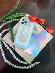 Case Ốp điện thoại iPhone Trong giả Gương Tone xanh Hologram 2in1 iPhone 7+/X/XSM/11/12/13/Pro/Promax