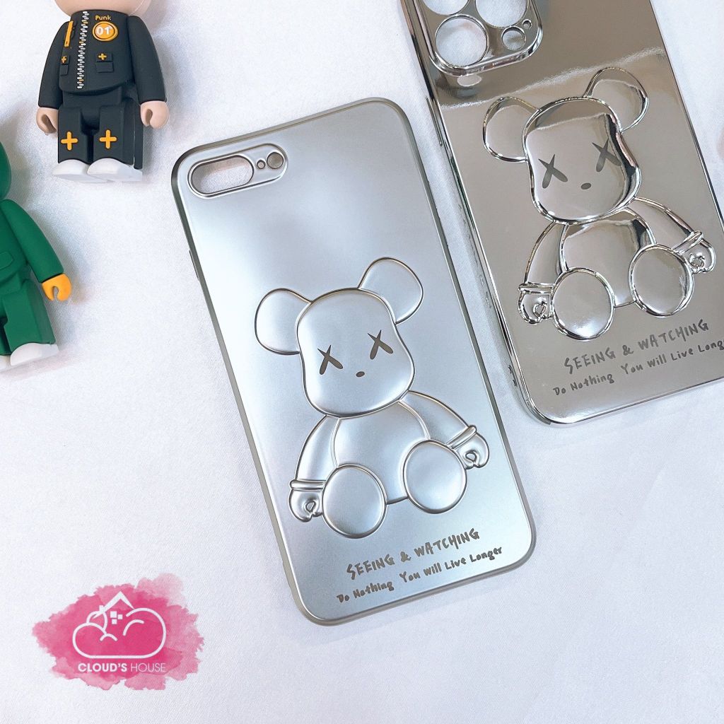 Case Ốp điện thoại Bearbrick Chất dẻo 3D nổi iPhone X/Xs/XsMax/11/12/Pro/Promax