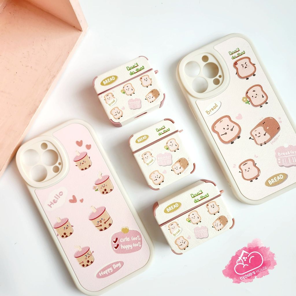 COVER AIRPOD Chất Nhám Da Họa Tiết Hoạt Hình Kute (8 Mẫu)