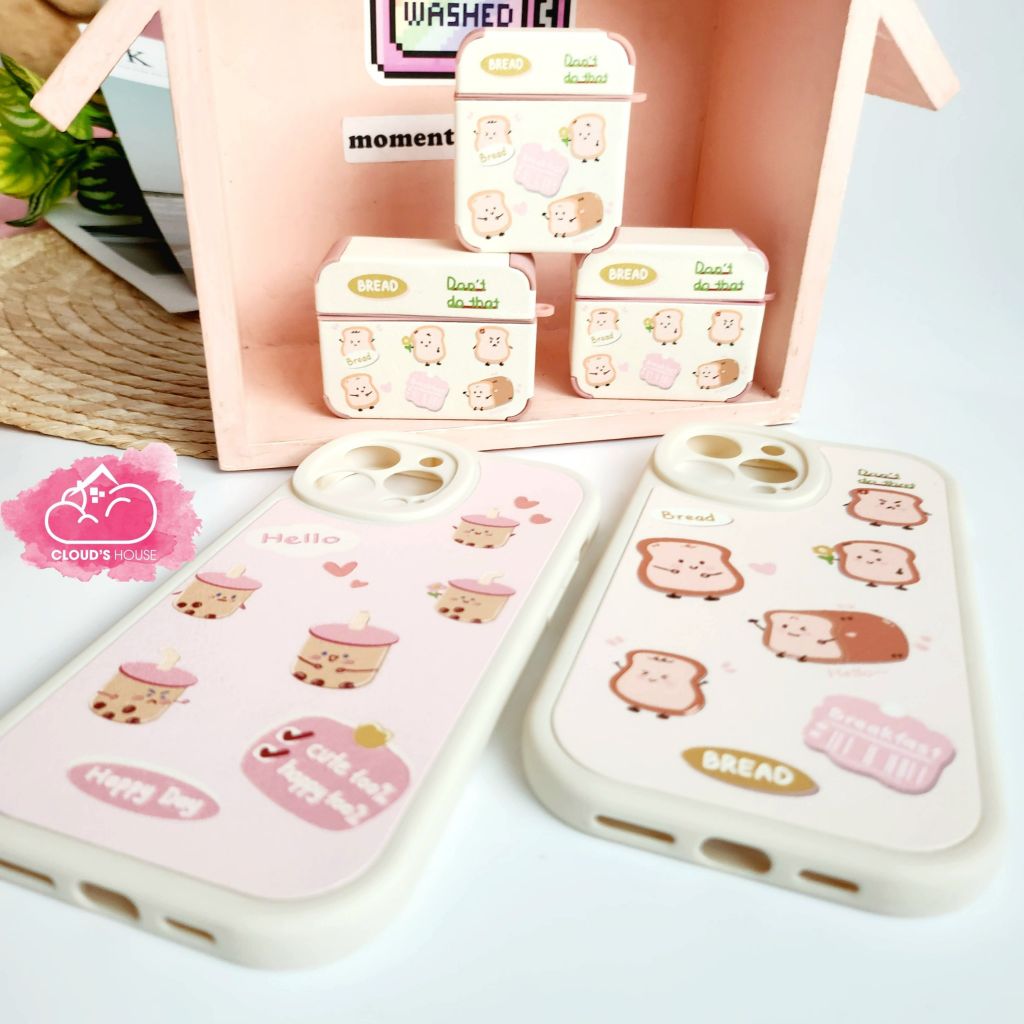 COVER AIRPOD Chất Nhám Da Họa Tiết Hoạt Hình Kute (8 Mẫu)