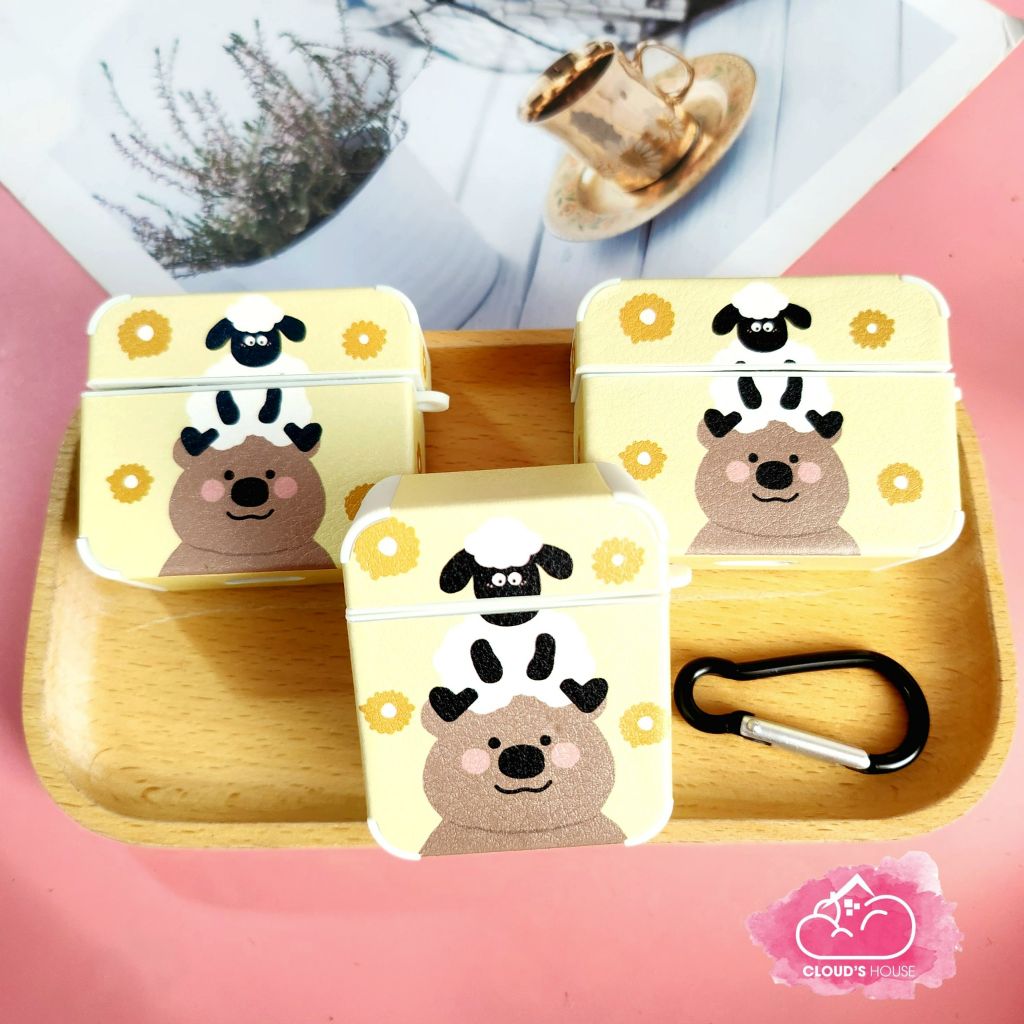 COVER AIRPOD Chất Nhám Da Họa Tiết Hoạt Hình Kute (8 Mẫu)