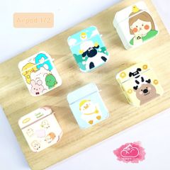 COVER AIRPOD Chất Nhám Da Họa Tiết Hoạt Hình Kute (8 Mẫu)