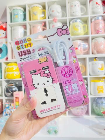 Ổ CẮM ĐIỆN, CÁP SẠC USB HÌNH HELLO KITTY DỄ THƯƠNG
