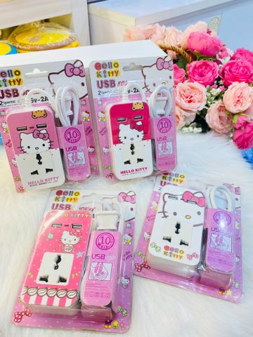 Ổ CẮM ĐIỆN, CÁP SẠC USB HÌNH HELLO KITTY DỄ THƯƠNG