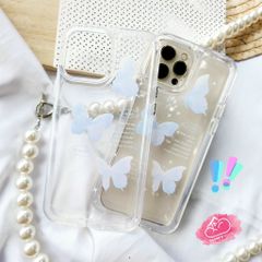 CASE IPHONE KUTE Viền Dẻo Trong Chống Shock (không vàng - nút nổi) (Butterfly)