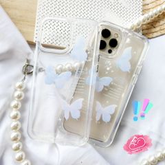 CASE IPHONE KUTE Viền Dẻo Trong Chống Shock (không vàng - nút nổi) (Butterfly)