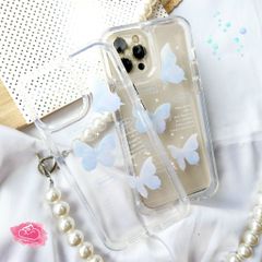 CASE IPHONE KUTE Viền Dẻo Trong Chống Shock (không vàng - nút nổi) (Butterfly)