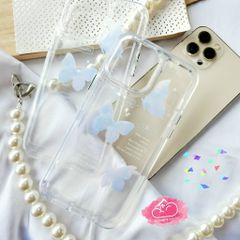 CASE IPHONE KUTE Viền Dẻo Trong Chống Shock (không vàng - nút nổi) (Butterfly)