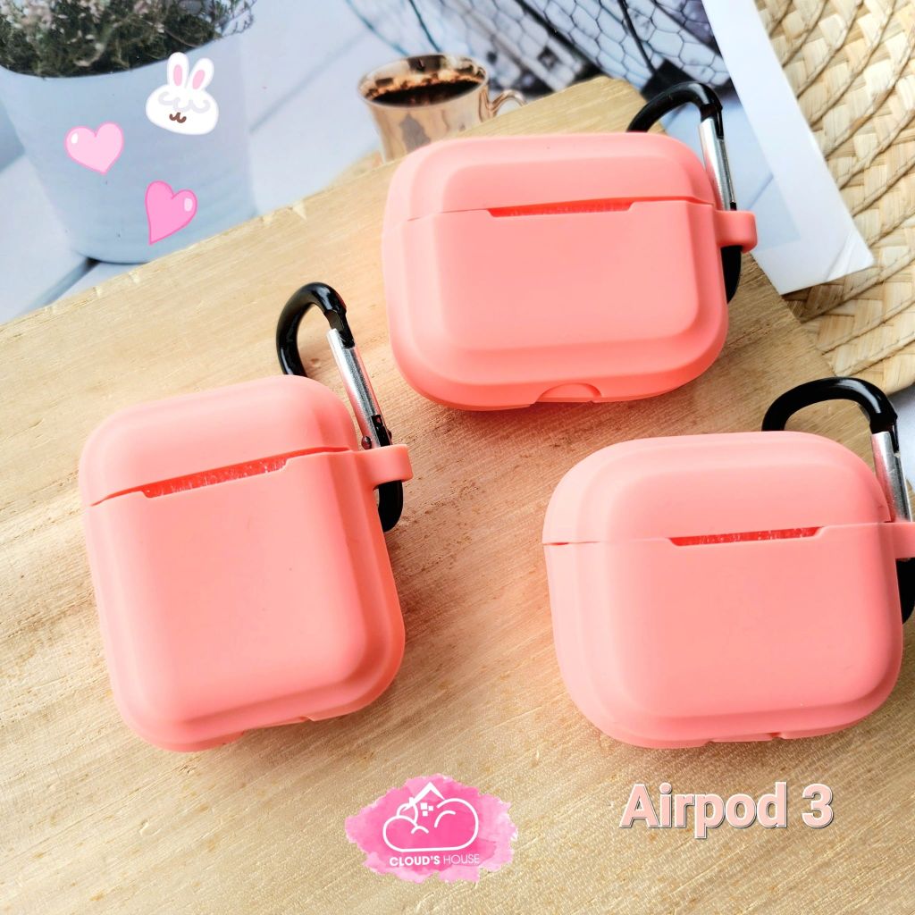 Cover Case Vỏ bảo vệ Airpod SILICONE CHỐNG BẨN màu BASIC + kèm Móc Khóa Airpod 1/2/3/Pro/Pro2