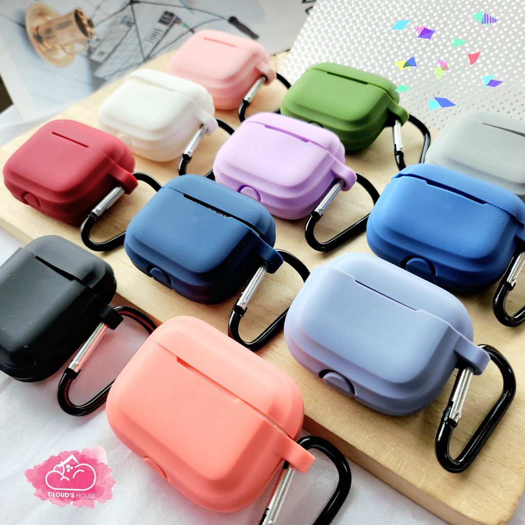 Cover Case Vỏ bảo vệ Airpod SILICONE CHỐNG BẨN màu BASIC + kèm Móc Khóa Airpod 1/2/3/Pro/Pro2