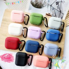Cover Case Vỏ bảo vệ Airpod SILICONE CHỐNG BẨN màu BASIC + kèm Móc Khóa Airpod 1/2/3/Pro/Pro2
