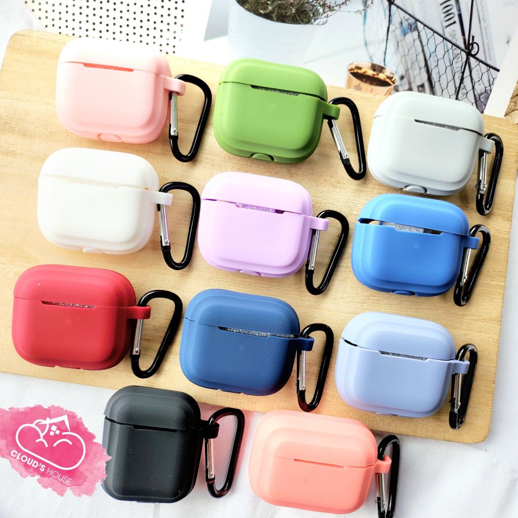 Cover Case Vỏ bảo vệ Airpod SILICONE CHỐNG BẨN màu BASIC + kèm Móc Khóa Airpod 1/2/3/Pro/Pro2