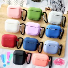 Cover Case Vỏ bảo vệ Airpod SILICONE CHỐNG BẨN màu BASIC + kèm Móc Khóa Airpod 1/2/3/Pro/Pro2