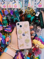 Case Ốp điện thoại iPhone Trong Suốt Đính Hoa Icon Nổi iPhone 11/12/13/Pro/Promax