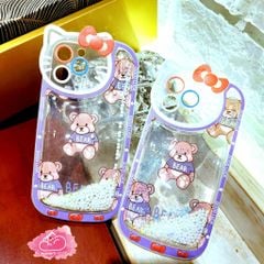 Case Ốp điện thoại iPhone GẤU BEAR Phao nước Bling Bling iPhone 7/8/Xr/XSM/11/12/13/Pro/Promax