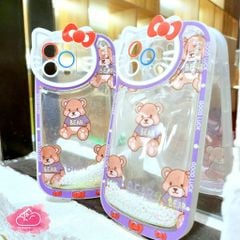 Case Ốp điện thoại iPhone GẤU BEAR Phao nước Bling Bling iPhone 7/8/Xr/XSM/11/12/13/Pro/Promax