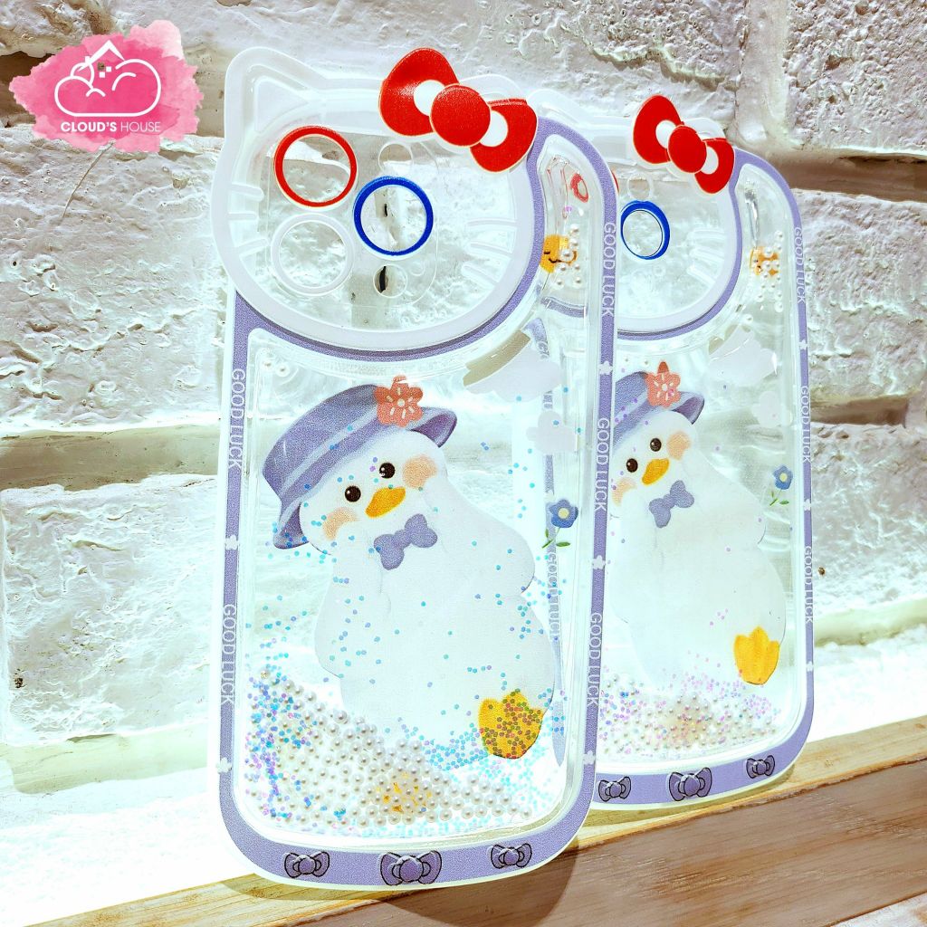 Case Ốp điện thoại iPhone Vịt trắng Phao nước Bling Bling iPhone 7/8/11/12/13/14/Plus/Pro/Promax