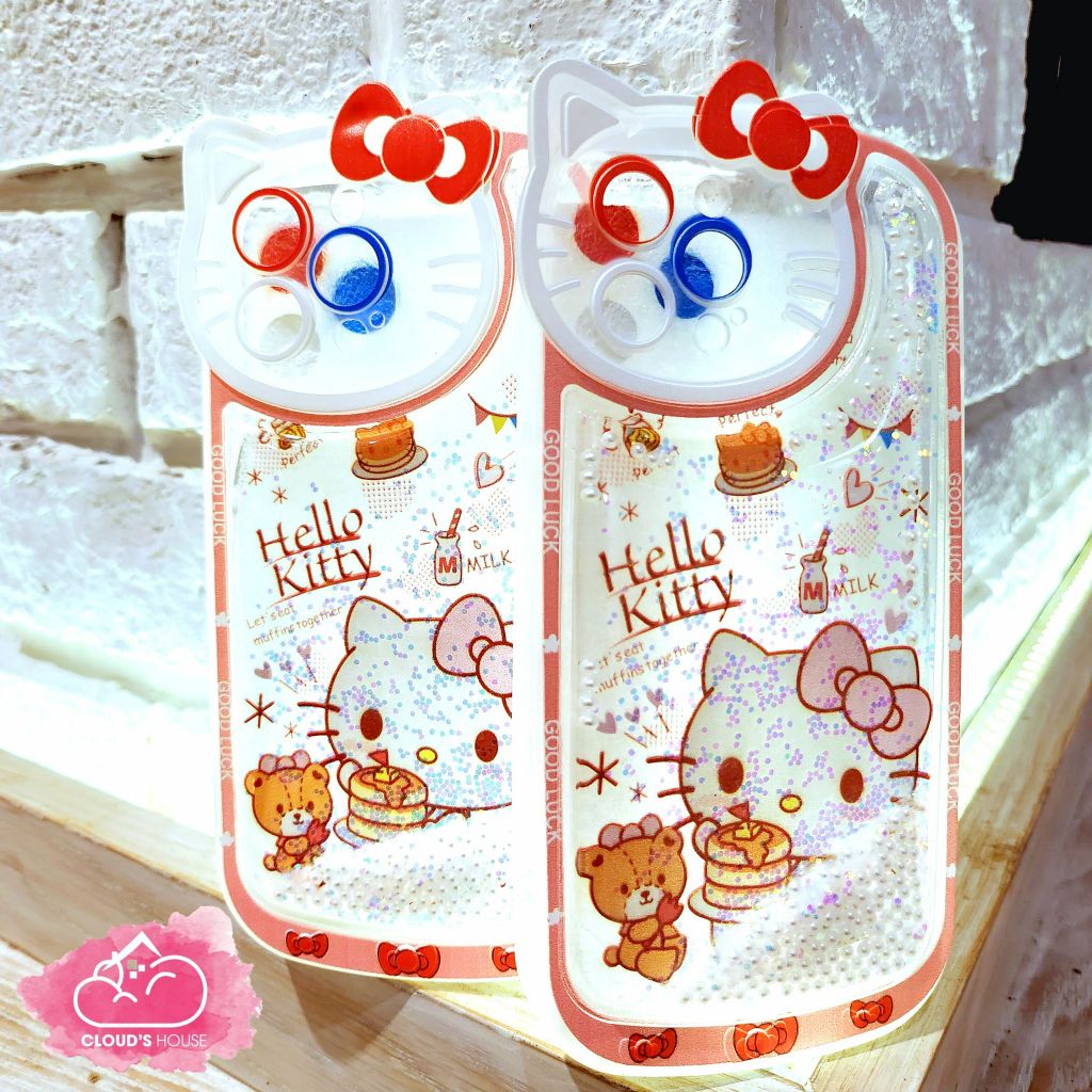 Case Ốp điện thoại iPhone HELLO KITTY Phao nước Bling Bling iPhone 7/8/Xr/X/XSM/11/12/13/Pro/Promax
