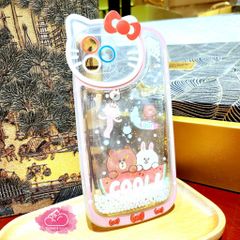 Case Ốp điện thoại iPhone GẤU LINE Phao nước Bling Bling iPhone 7/8/Xr/11/12/13/14/Plus/Pro/Promax