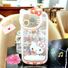 Case Ốp điện thoại iPhone HELLO KITTY Phao nước Bling Bling iPhone 7/8/Xr/X/XSM/11/12/13/Pro/Promax